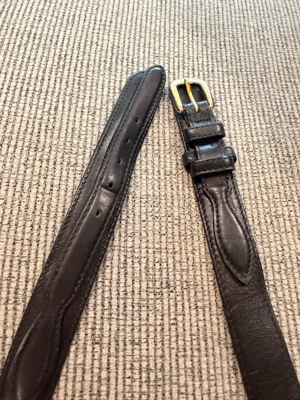 Vintage Genuine Leather Western Uniform Belt Solid Brass Police Style Buckle L41